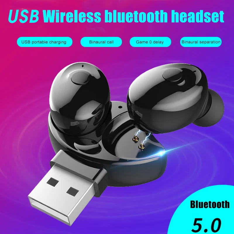 Bluetooth 5 0 Earbuds TWS Wireless Earphones Waterproof IPX5 Mini Stereo Headset DU55