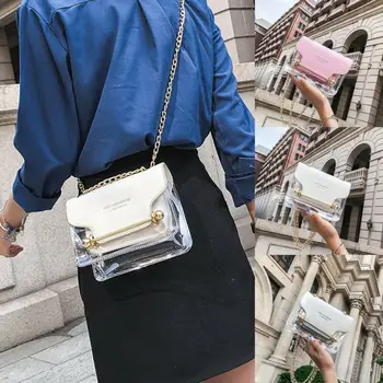 

Women's PVC Transparent Clear Shoulder Bag Tote Jelly Candy Summer Beach Handbag