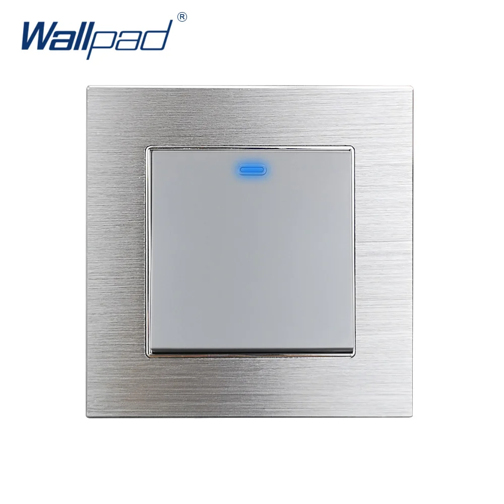 Wallpad 1 Gang Way 2 Grey алюминиевый сплав панель настенный выключатель света