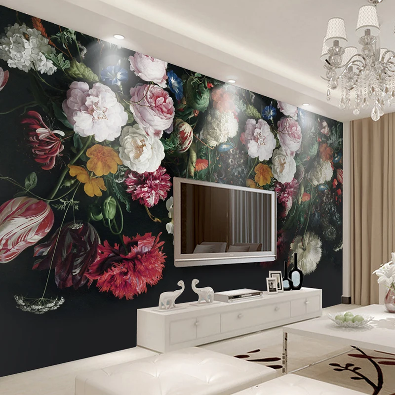 Custom-Any-Size-3D-Wall-Murals-Wallpaper-Retro-Hand-Painted-Floral-Wall-Painting-Living-Room-Bedroom (2)