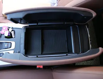 

Armrest Storage Box Phone Glove Tray With Mat LOGO Accessories