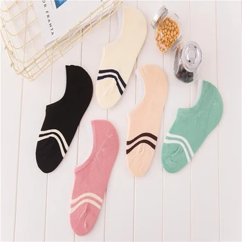 

New spring and summer ladies invisible socks Two bars, cotton striped socks 532