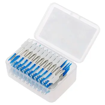 

20-200pcs Double Floss Head Hygiene Dental Silicone Interdental Brush Toothpick