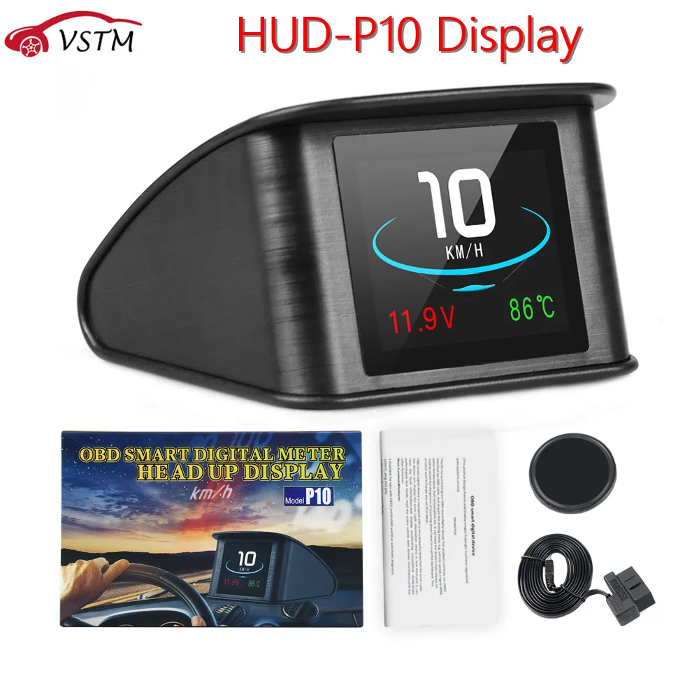 Дисплей на борту автомобиля P10 цифровой OBD2 прибор для измерения пробега и
