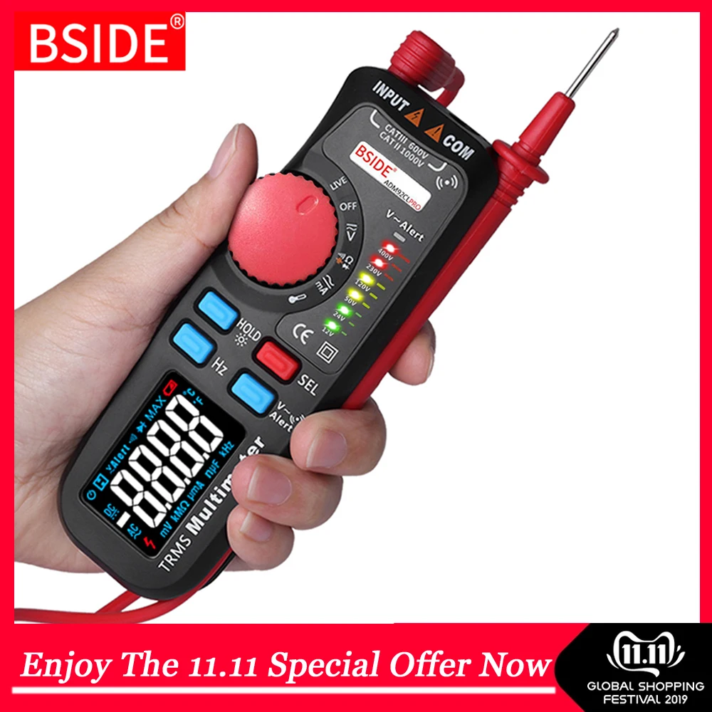 Billige Dual Modus Multimeter Voltmeter BSIDE 92CL PRO Farbe Display Digital multimetro Spannung anzeige Voltimetro batterie Tester Werkzeug