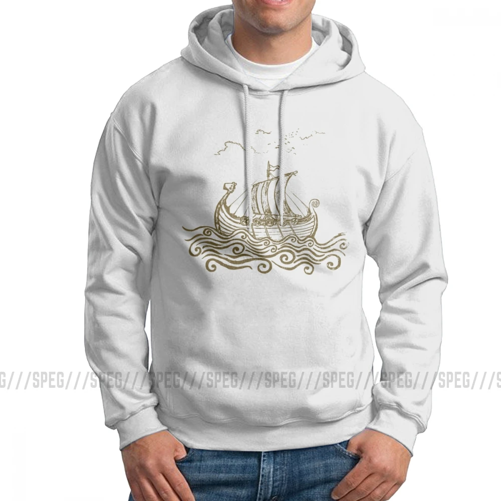 Забавные толстовки с капюшоном для мужчин The Vikings Are Coming, хлопковая толстовка с капюшоном, топы с капюшоном с принтом - Цвет: Белый
