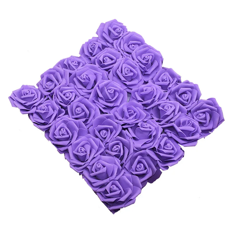 F16 purple 25 шт. 8 см, разные цвета, пена Роза из искусственных цветов, для невесты букет для Свадебные украшения дома декоративные цветы венок DIY аксессуары - Цвет: F16 purple