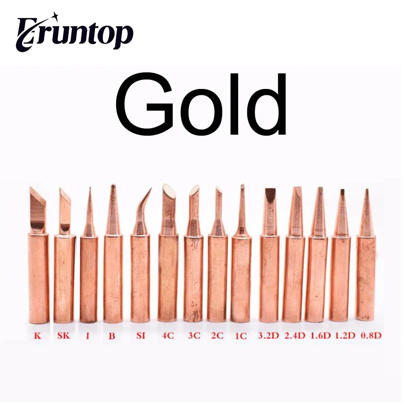 Наконечник паяльника медного и золотого цвета 900M T 10 шт./лот для Hakko 936 Eruntop 8586