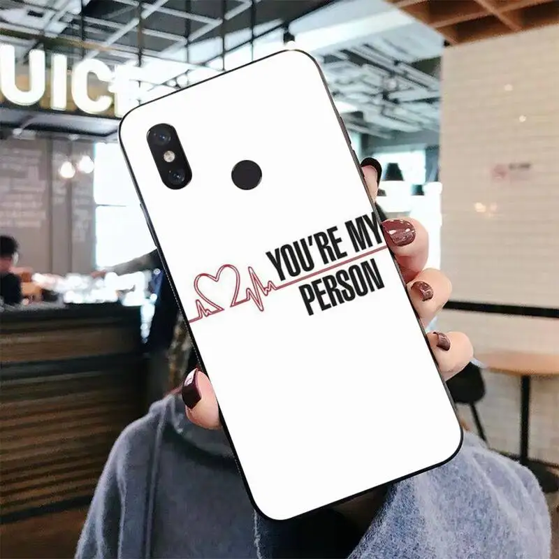 FHNBLJ Grey's Anatomy you are my person  DIY Painted Bling Phone Case for Xiaomi mi 5 6 plus 6x 8 8se 8lite 9 9se 5x 10 pro