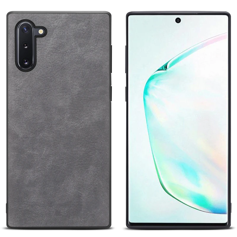 

Retro Crazy Horse Skin Protective Phone Case for Samsung Galaxy Note10 Simple Leather Back Case Cover for Samsung Note10 Pro