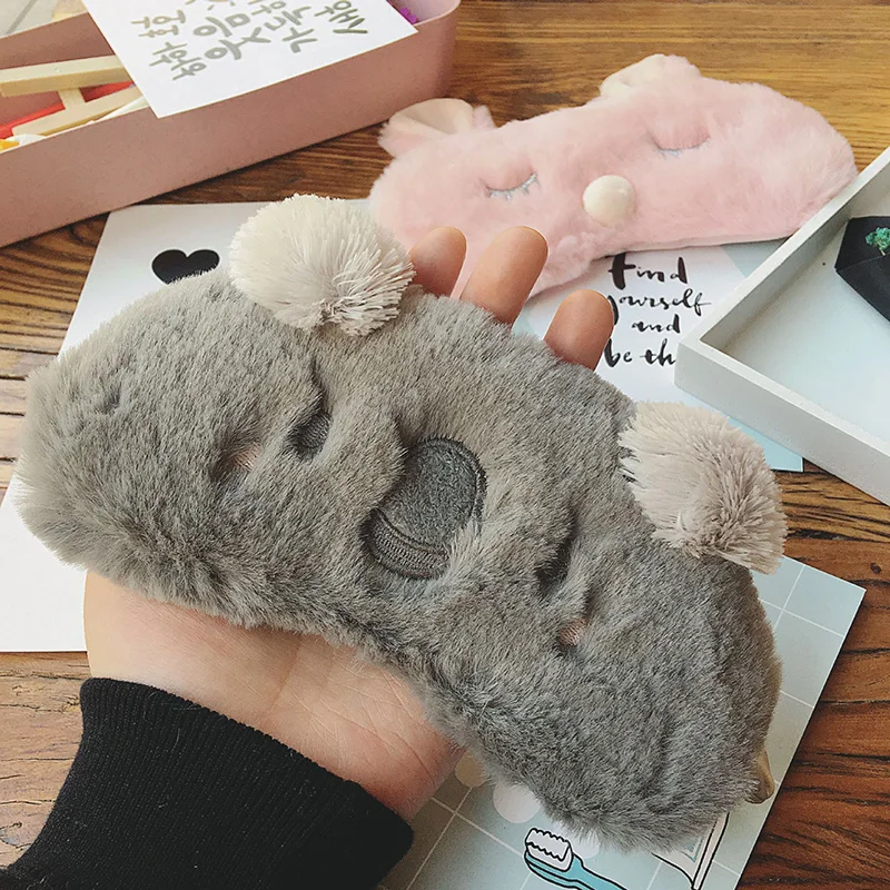 Kawaii плюшевый коала, маска для глаз кролика, маска для сна для девочек, плюшевые игрушки для детей, мягкие тени для глаз, домашняя маска на глаза для путешествий