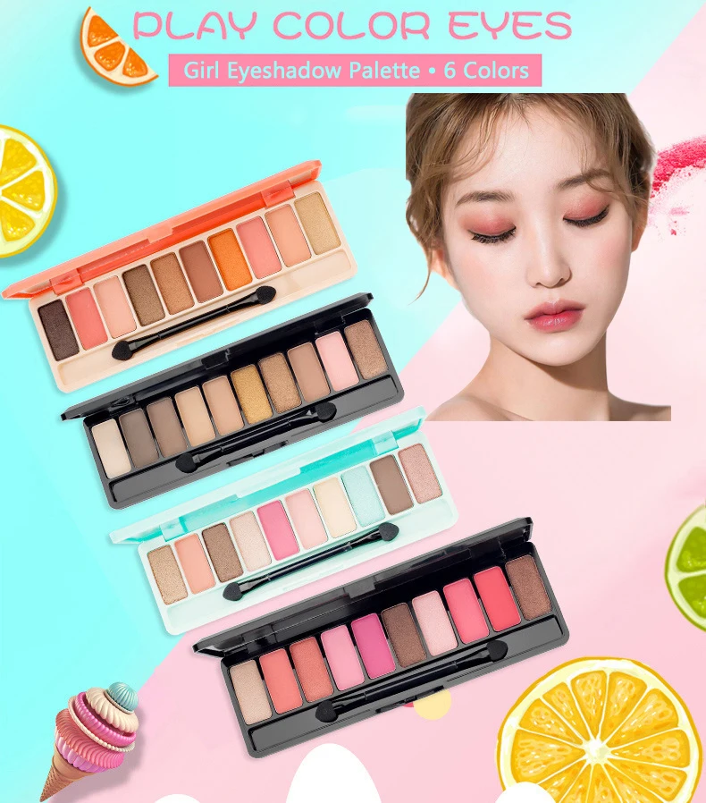 6 цветов женские светящиеся тени для век палитра девушек студенток матовые