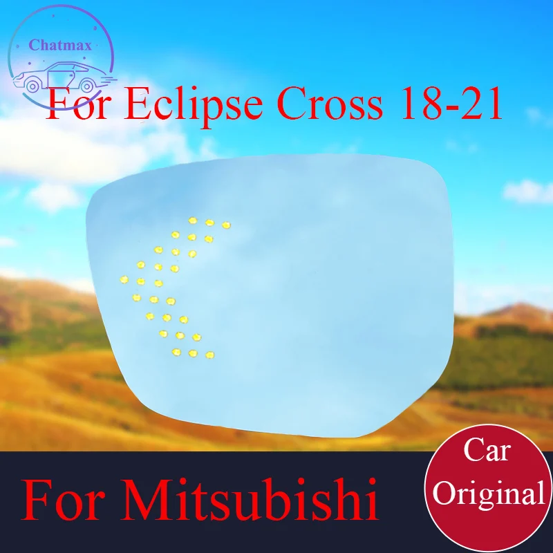 For Mitsubishi Eclipse Cross 2018-2021 Refit Car Side Rearview Mirror Glare Proof Blue Glasses Led Lamp Heated Turn signal Light |