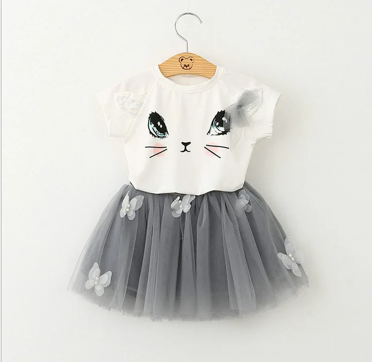 2018 модные летние комплекты одежды для детей изысканные наряды девочек хлопковые