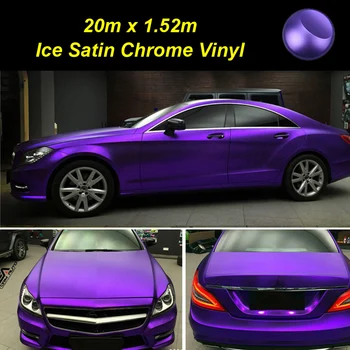 

20m Purple BM Plating Matte Ice Satin Vinyl Film Warpping Motorcycle Car Stickers Waterproof Automobiles Bubble Air Free