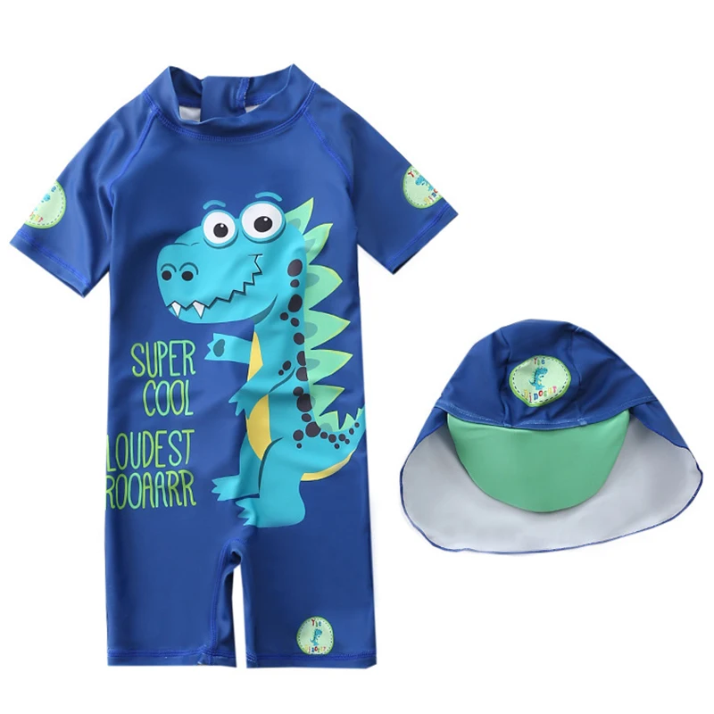 Baby Boy Swimwear With Cap Sets Surfing Wear Shark Swimming Suit Infant