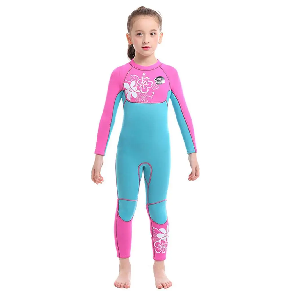 One-piece 3MM Neoprene Kids Diving Suit Wetsuit children for boys girls Keep Warm Long Sleeves UV protection Swimwear