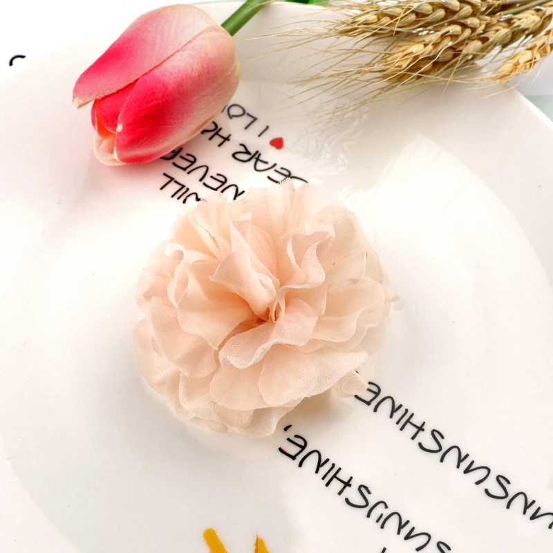 5PCS /33 Colors Mini Chiffon Fabric Flower For Wedding Invitation Artificial Flowers For Dress Decoration - Цвет: 5