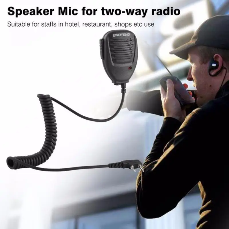 100% Baofeng Walkie Talkie Hand Mic Radio Speaker Mic PTT For Baofeng 888S 5R UV82 8D 5RE 5RA Speaker Headset Two Way Radio wireless mic