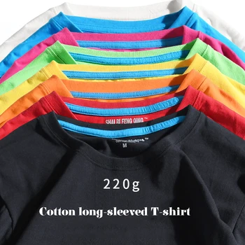

Cotton T Shirt Men Casual Top Quality Round Neck Long Sleeve Tshirt Harajuku Multi-Color T-Shirt Unisex Fashion T Shirt