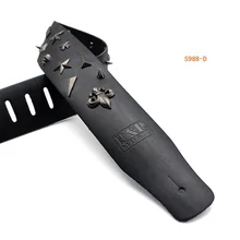 Adjustable Metal Guitar Strap Spike Studded Adjustable Heavy Duty Genuine Leather Guitar Strap Cow Leather Musical Instrument