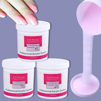 

3D Professional Acrylic Powder Monomer Gel For Nail Extension Builder Clear Pink White Nail Acrylic Powder Liquid Manicure LE789