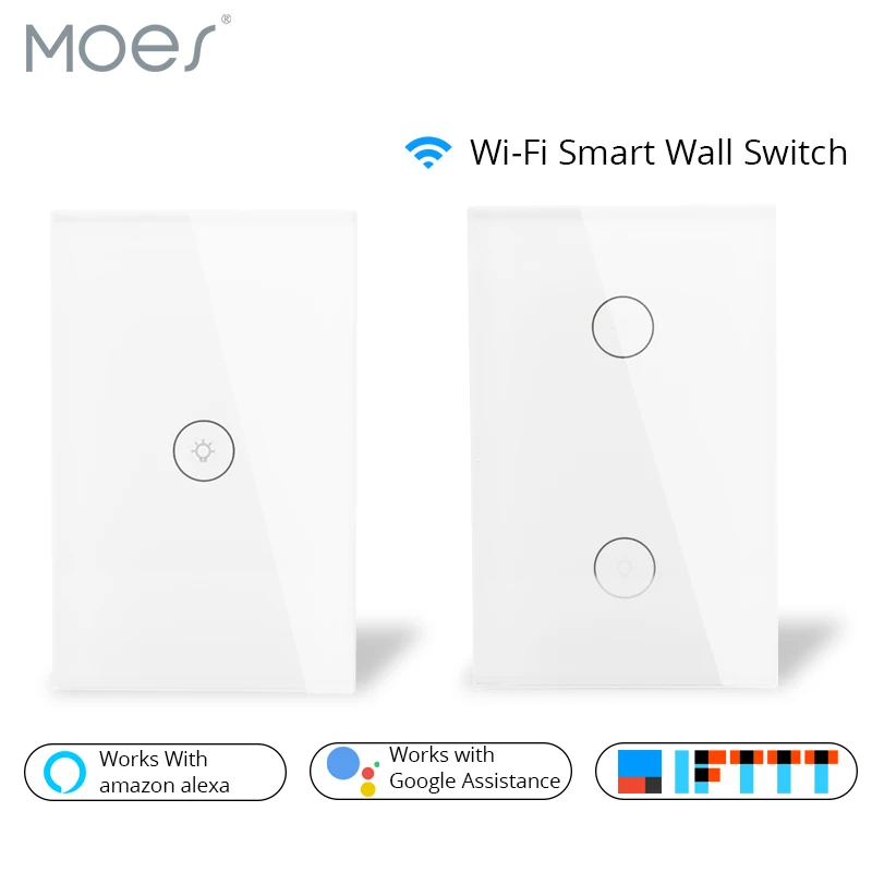 Wi-Fi Смарт настенный сенсорный выключатель Стекло Панель нам Стандартный приложение Дистанционное Управление работает с Amazon Alexa Google Home для умного дома