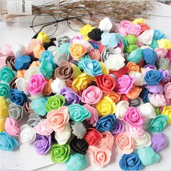 

500pcs/bag MINI PE Multicolor fake foam rose Artificial flowers cheap christmas wreath decor for home wedding diy new Year gifts