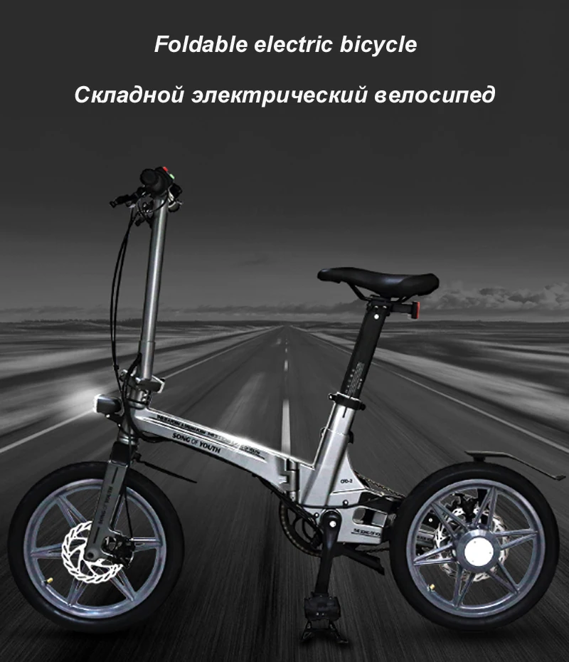 Perfect 16 Inch Foldable Electric Bicycle Two Wheels Electric Bicycle 250W 36V Portable Electric Scooter Bike For Adults With Seat 8