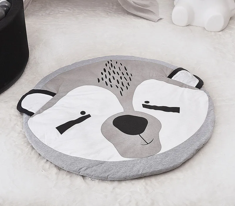 Игровой коврик мультфильм животных Детская мозаика новорожденных ползание младенца одеяло хлопок Круглый Пол ковры для детской комнаты открытый игровой коврик