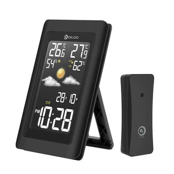 

Wireless HD Color Screen Digital Alarm Clock LED Outdoor Weather Station Table Clock Smart Thermometer Forecast Sensor Clock