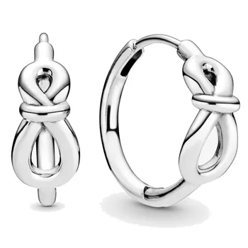 

2020 Newest Authentic 925 Sterling Silver Earring Infinity Knot Hoop Earring For Women Wedding Gift Fine Europe Jewelry