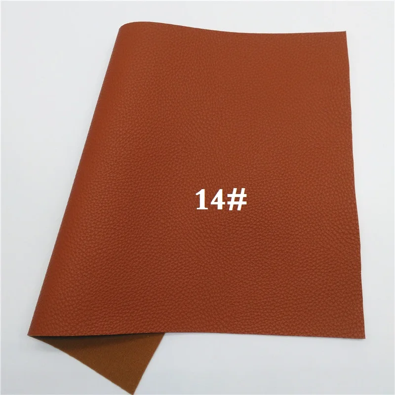 14 Glitterwishcome 30X134CM Mini Roll Litchi Faux Leather Fabric, PU Synthetic Leather Fabric Sheets, Vinyl Fabric for Bows, GM421 - Цвет: 14