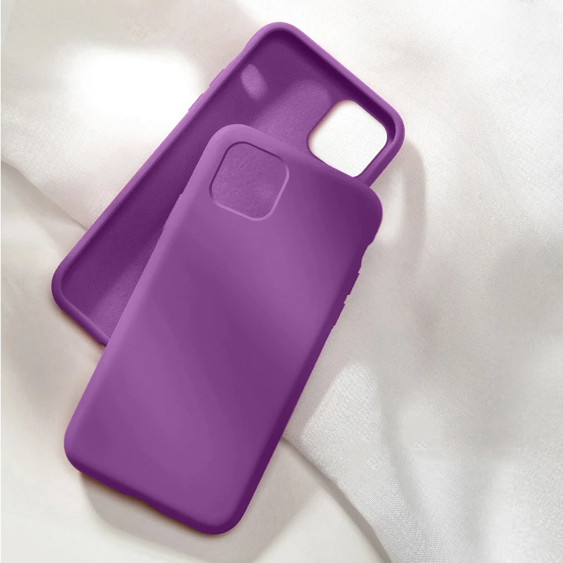 PurPle Официальный силиконовый чехол для iphone 7 8 6 6 S 6 S Plus Xs max XR X с логотипом чехол для iphone 11 Pro Max XS X 7 задняя крышка - Цвет: PurPle