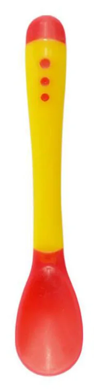 Yellow spoon Новая детская теплая вилка-ложка для температуры, детская ложка для изменения температуры - Цвет: Yellow spoon