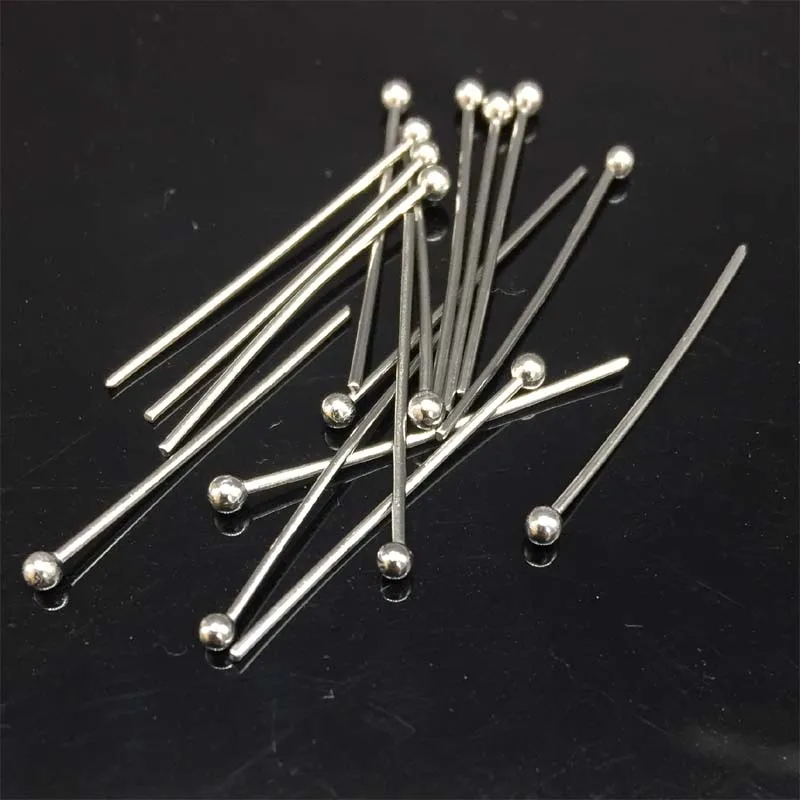 100pcs 20mm/25mm/30mm/40mm Stainless Steel Sil Ball End Head Pins