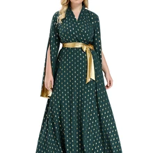 Летнее женское стильное платье Toleen, Длинные Макси платья размера плюс, богемное платье с v-образным вырезом, рукав три четверти, цветочный принт, этнический стиль