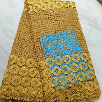 

african cord lace fabric guipure lace fabric gold african lace fabric high quality 5yard nigerian lace fabrics for dress PL-E125