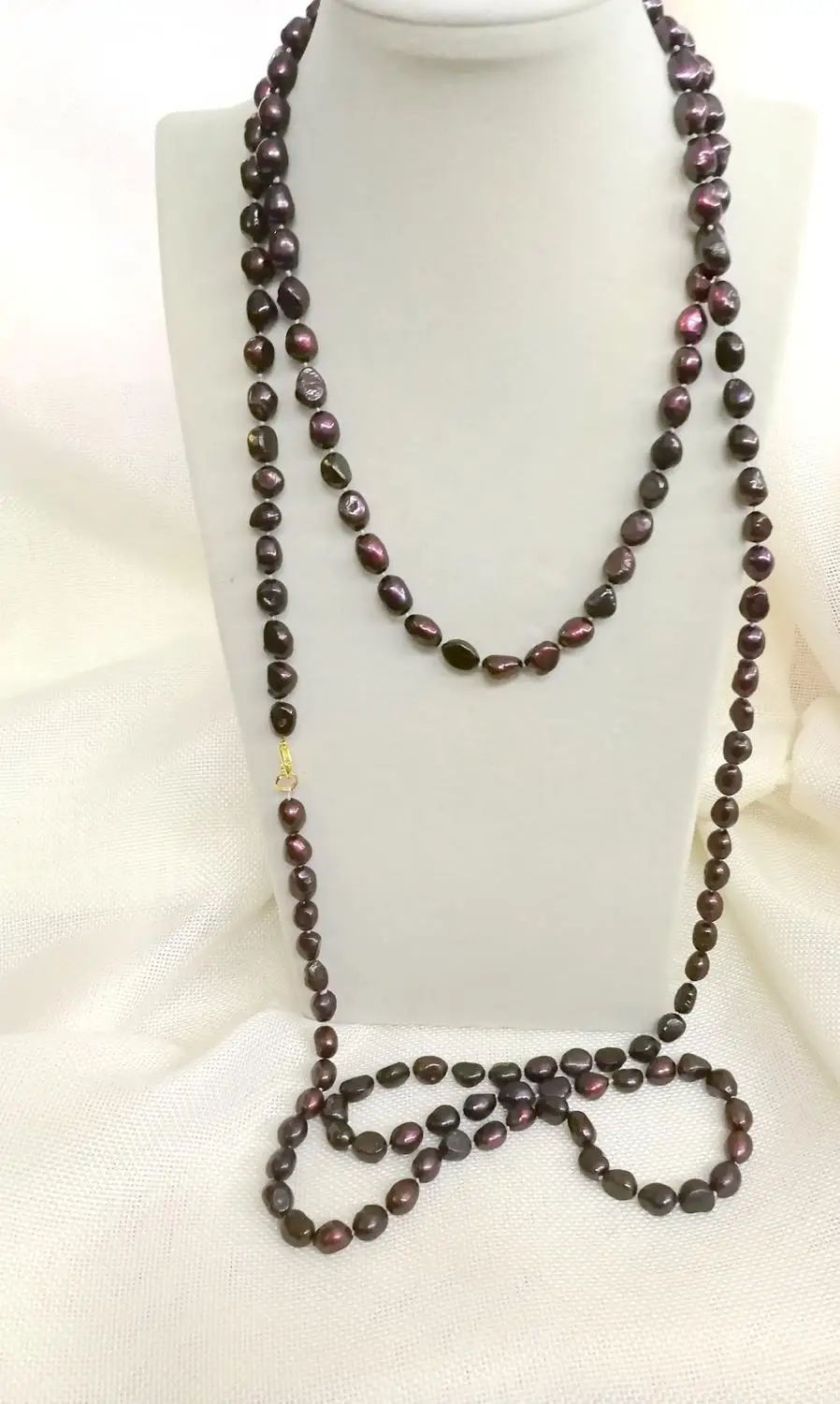 10mm deep purple 14'' 15'' 16'' 30'' 50'' 35cm 200cm baroque freshwater pearl Necklace gold clasp Woman Jewelry irregular pearl