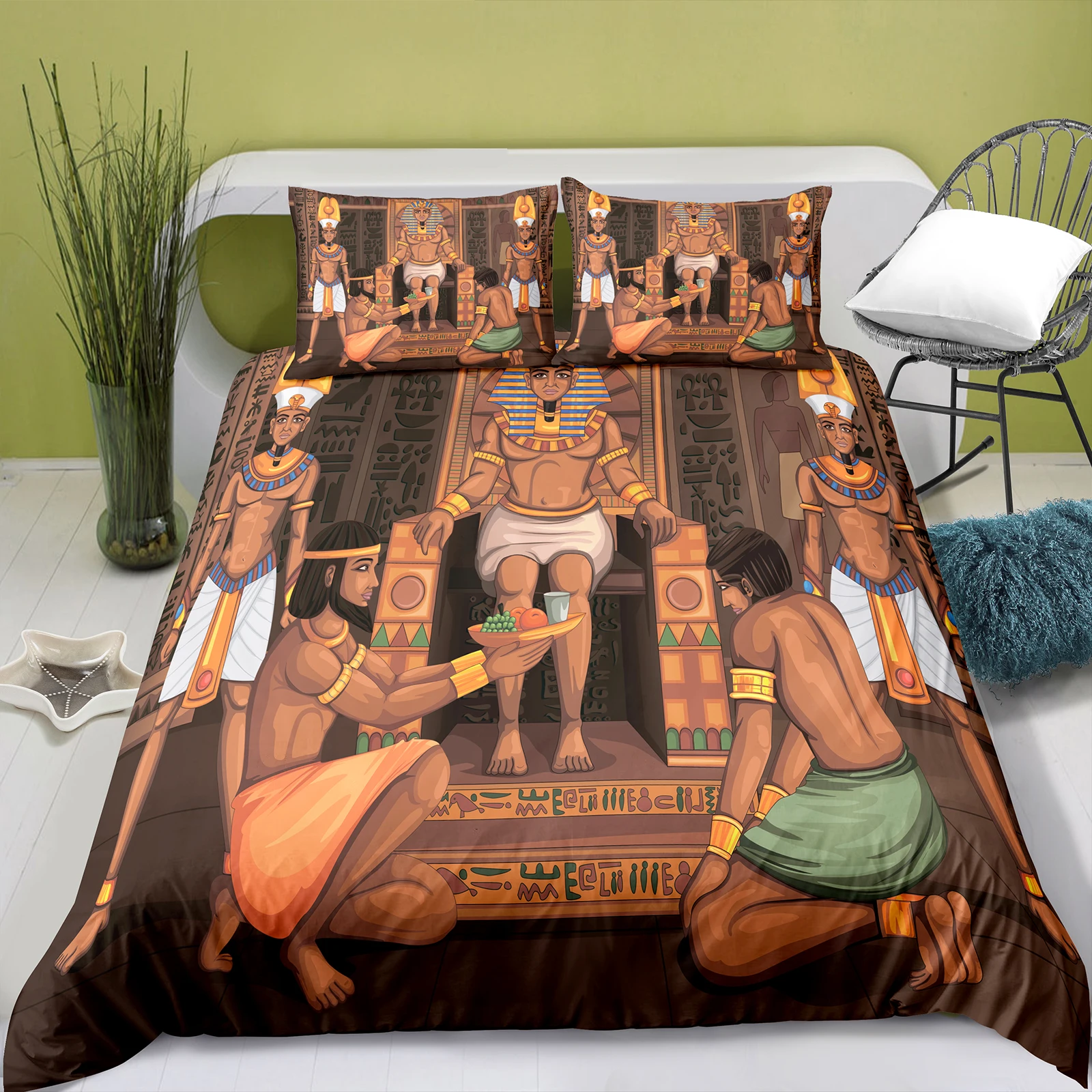 Bedding Set Ancient Egypt Comforter Cover Set Egyptian Civilization Duvet Cover Set Egypt Culture Quilt/Blanket Cover&Pillowcase - Image 4
