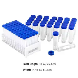 Tubes à essai en plastique avec couvercle, support de stockage, équipement de laboratoire, 81 pièces 