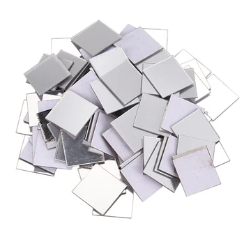 

100 Piece Mirror Tile Wall Sticker 3D Decal Room Decor Stick (Silver)