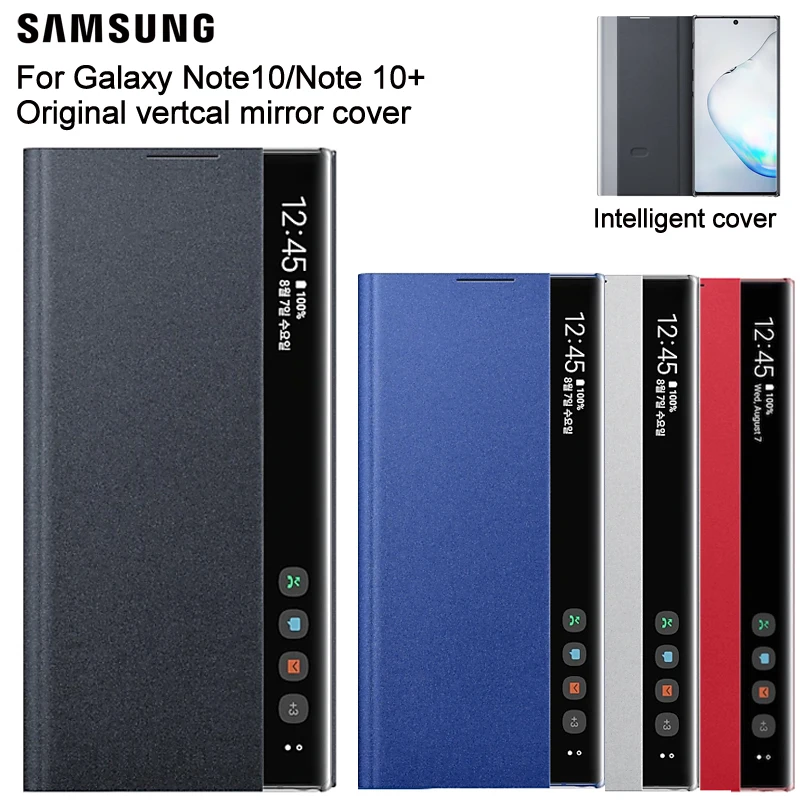 Оригинальный зеркальный Чехол Samsung для Galaxy Note 10 Plus Note10 5G X + Тонкий флип
