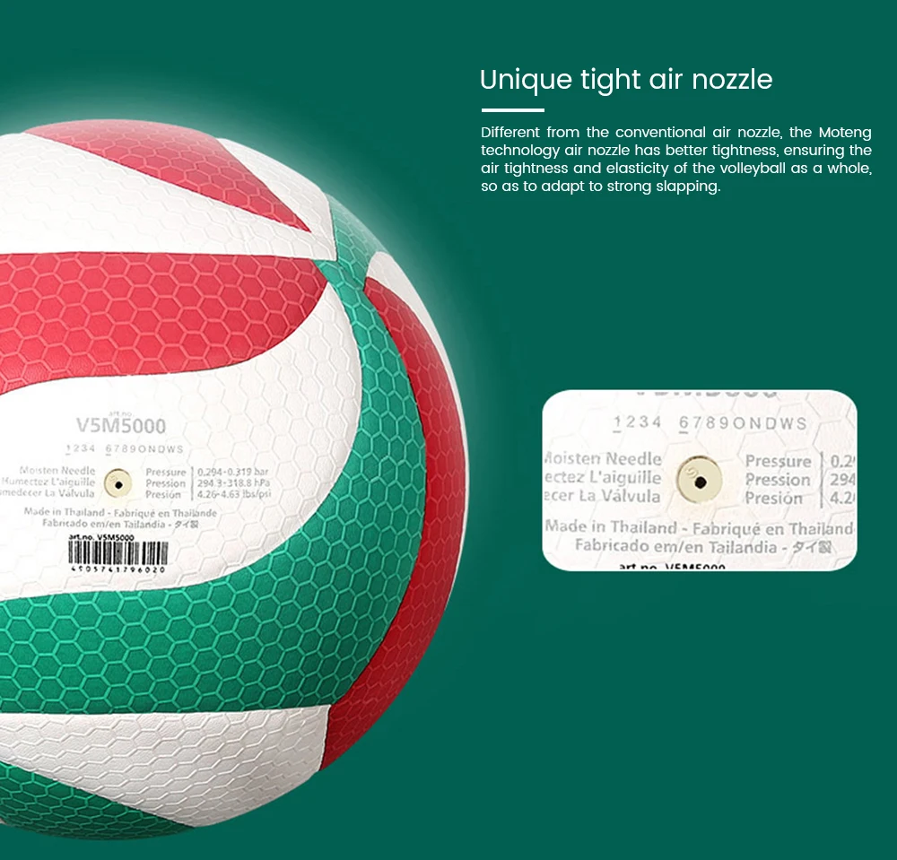 Волейбольный мяч расплавленного типа V5M 4500/5000, официальный размер, 5 мячей залпа с булавкой для профессионального матча и дрессировки гандбола