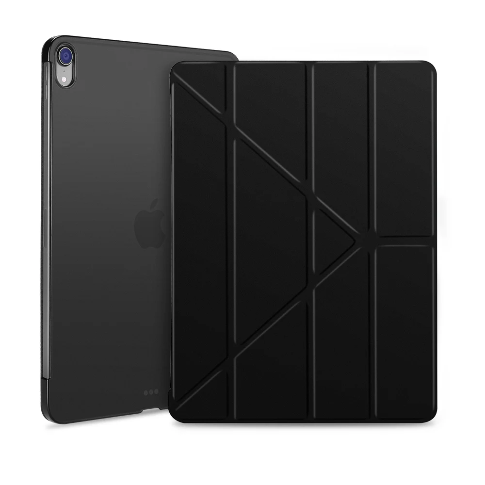 Черный Чехол для iPad Pro 11, ультра тонкая искусственная кожа+ Поликарбонат, жесткая задняя крышка-подставка для iPad Pro 11, чехол на магните - Цвет: Черный