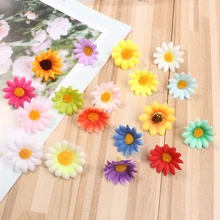 10 шт. маленький шелковый Подсолнух ручной работы искусственный цветок голова Свадебные украшения DIY ВЕНОК Подарочная коробка Скрапбукинг Ремесло