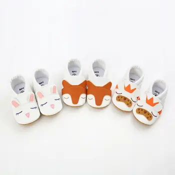 

Baby First Walkers Newborn Baby Boy Soft Sole Cartoon Animal Cotton Shoes Solid Causal Sneakers Toddler Shoes