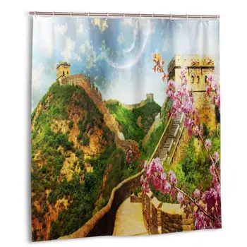 

Great Wall of China Shower Curtain with Hooks bathroom Waterproof Polyester Fabric