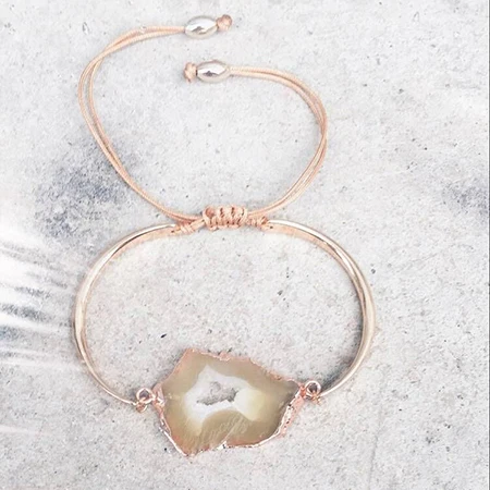 Родиевое покрытие Цыганский браслет для мужчин pulsera acero inoxidable mujer bracciali в виде ракушки манжета браслет из натурального камня браслеты для женщин - Окраска металла: Родиевое покрытие