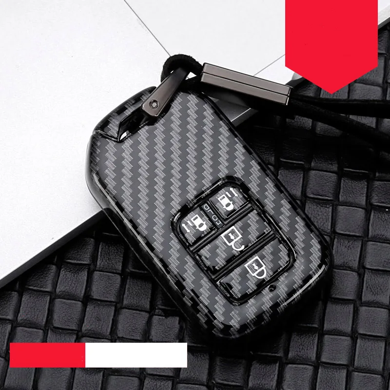 E-black silver ABS пластиковый чехол для ключей автомобиля для Honda Civic Accord FIT XRV VEZEL CITY JAZZ HRV Crider CRVA EXL Crv Crz Pilot Ridgeline автомобильный держатель - Название цвета: E-black silver